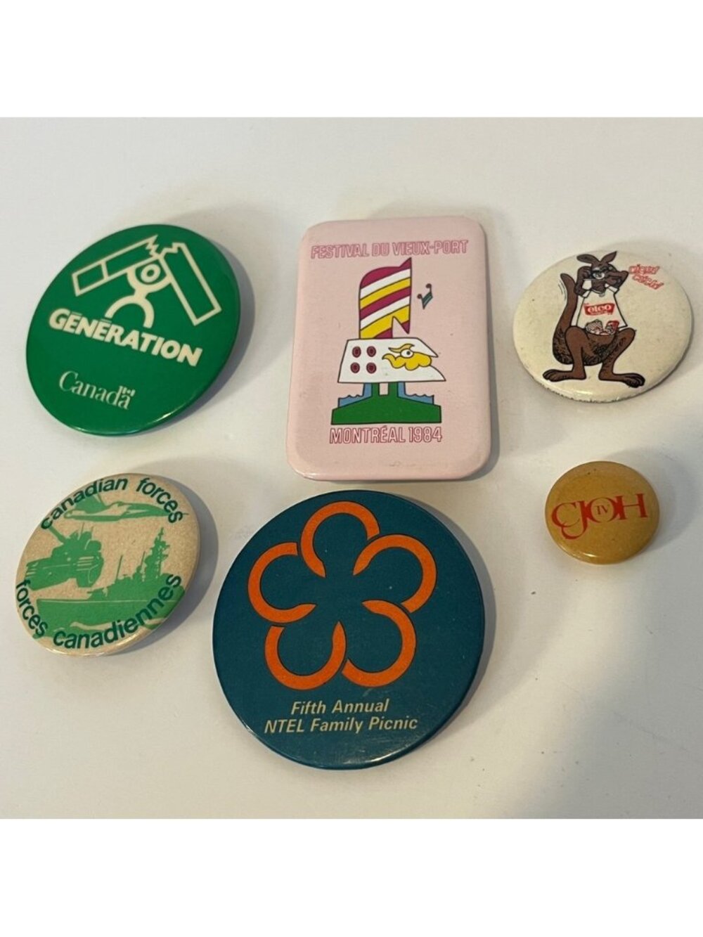 Vintage Canada Advertising Button Pin Badge Lot Ottawa Canadian Forces Montreal